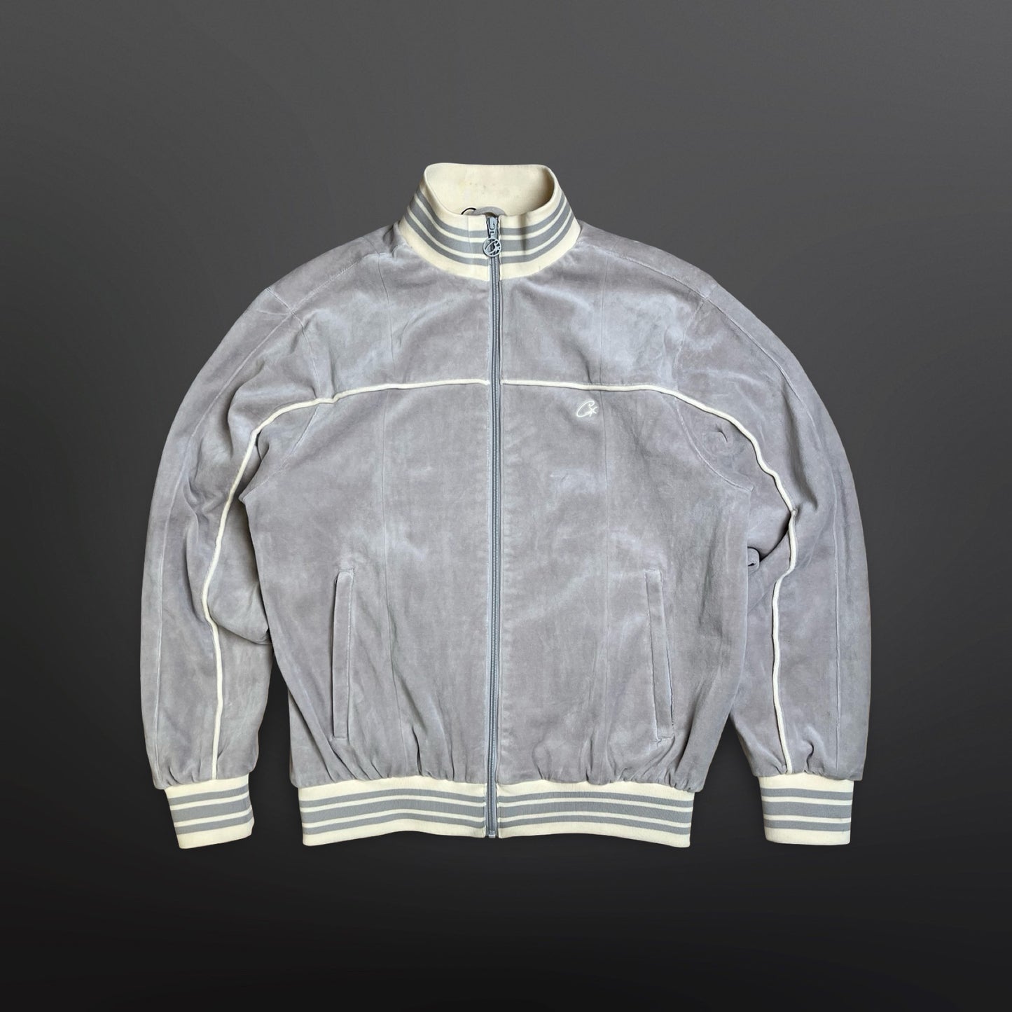 Corteiz VVS Uptown Velour Track Jacket – Grå – Str. M