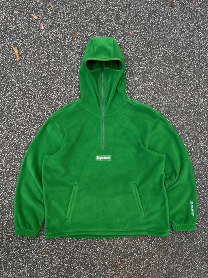 Supreme Box Logo Ninja Fleece Hoodie Polartec L Large Green Grøn