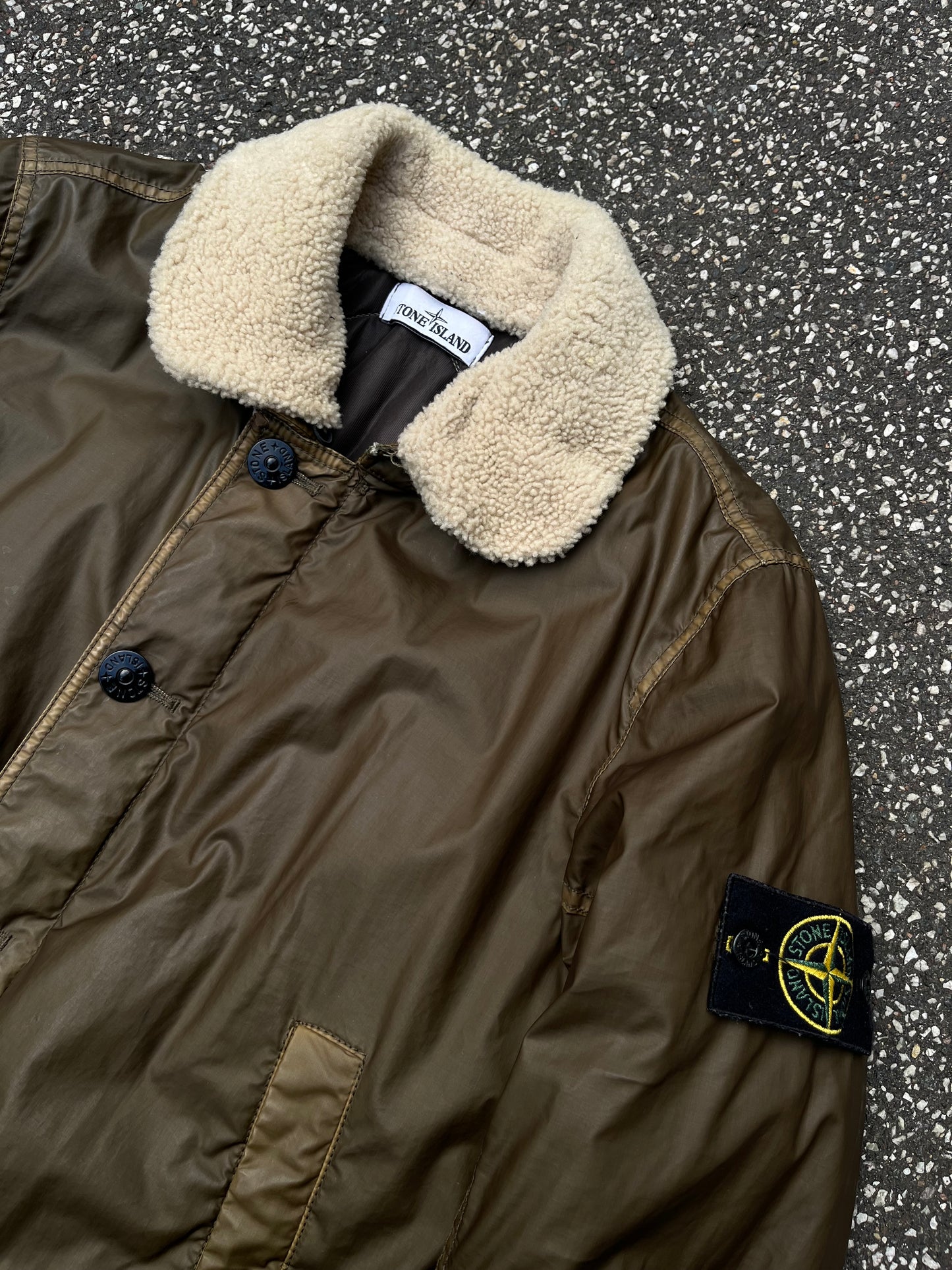 Stone Island Mussola Gommata Jacket – Olive Small