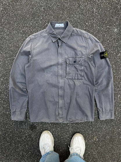 Stone Island Overshirt Skjorte Sommerjakke Grå M Medium Brugt Used