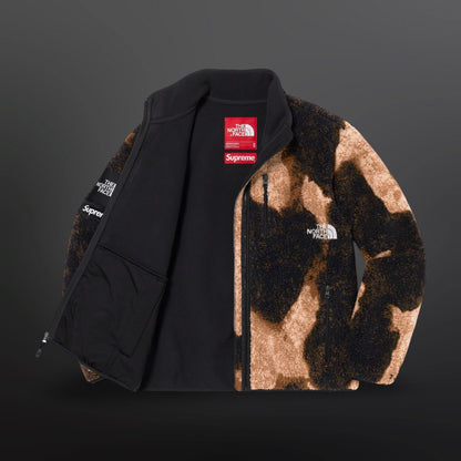 Supreme® x The North Face® Bleached Denim Print Fleece Jacket M Medium