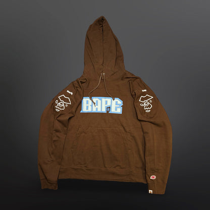 BAPE College Logo Hoodie – Brown – XL