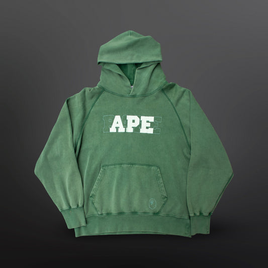 BAPE College Logo Hoodie – Green – XL
