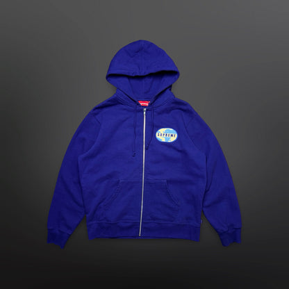 Supreme World Famous Zip Up Hoodie – Blue – Medium