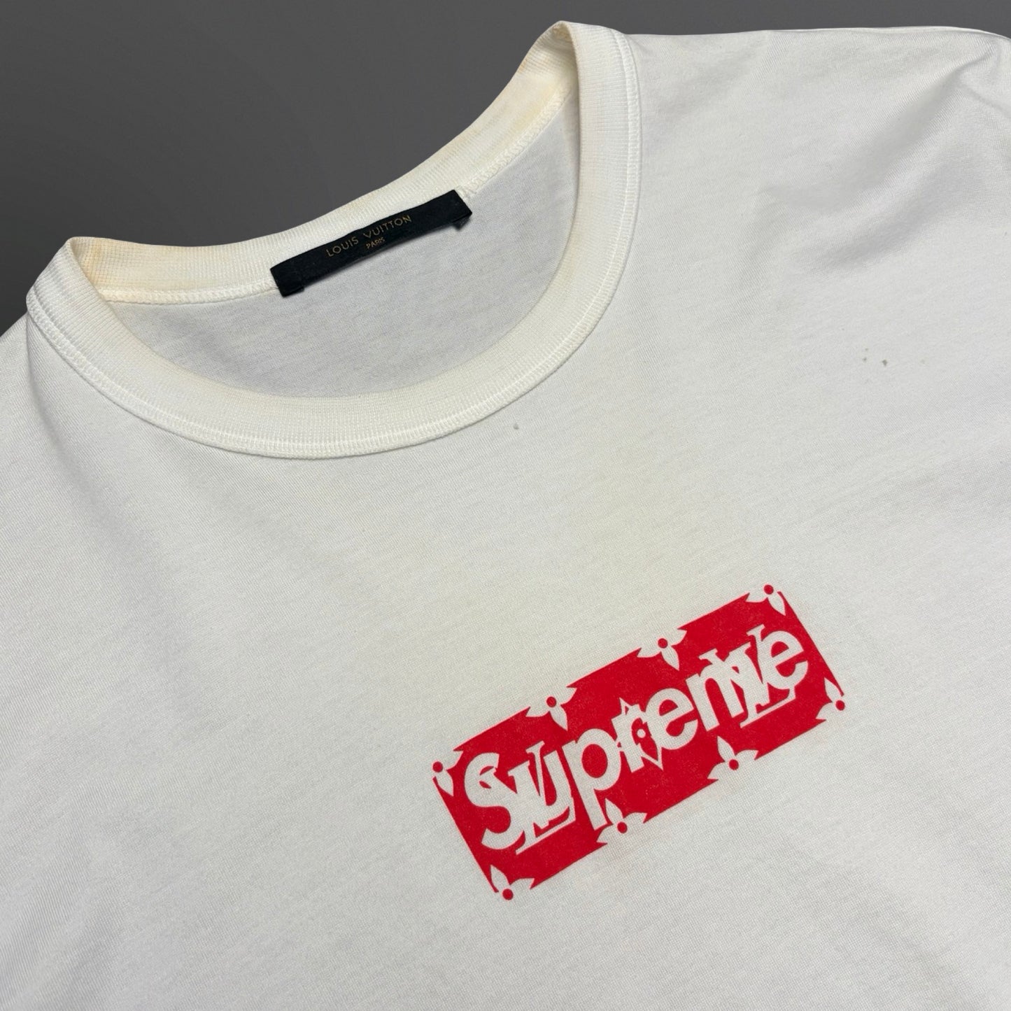 Louis Vuitton x Supreme Box Logo T-Shirt Hvid – Large