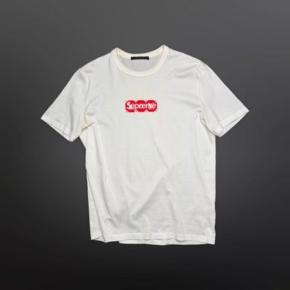 Louis Vuitton x Supreme Box Logo T-Shirt Hvid – Large