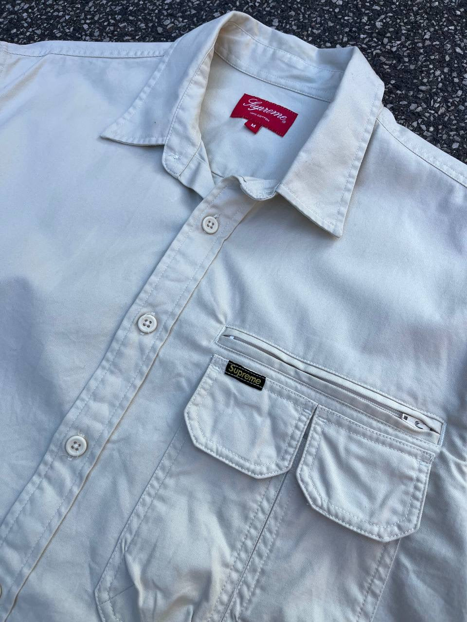 Supreme Skjorte Safari Beige Creme Farve M Medium Brugt Used
