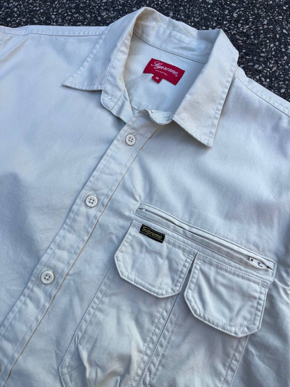 Supreme Skjorte Safari Beige Creme Farve M Medium Brugt Used
