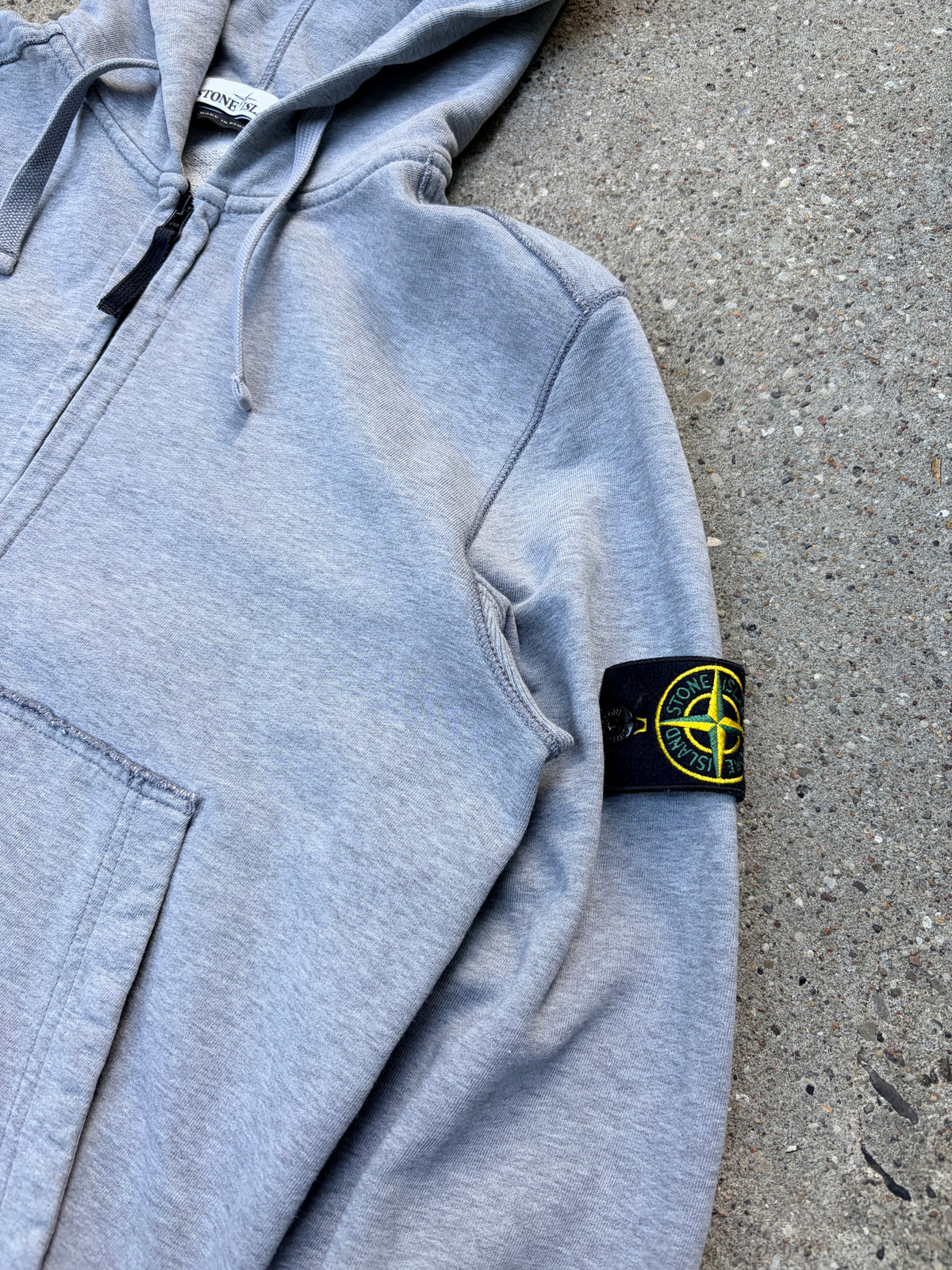 Stone Island Full-Zip Hoodie – Grey – Medium