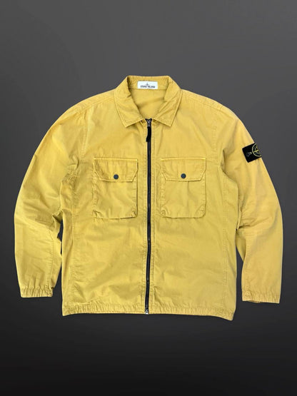 Stone Island Overshirt Sennepgul Skjorte Sommer Jakke Overgangsjakke XL Brugt Used
