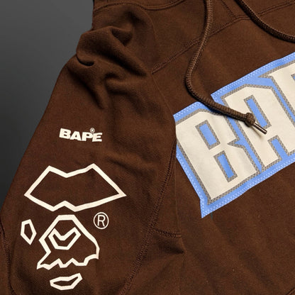 BAPE College Logo Hoodie – Brown – XL