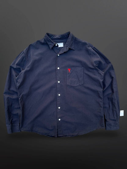 Ami Paris Alexandre Mattiussi Skjorte Navy M Medium Brugt Used