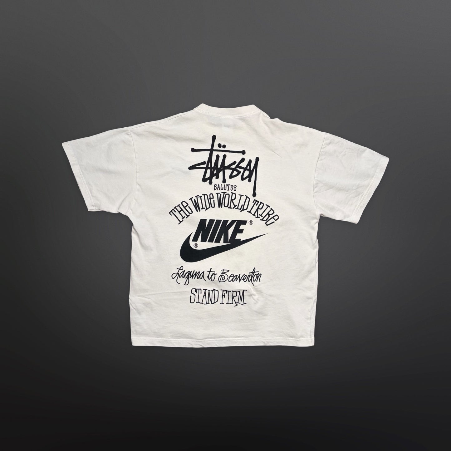 Nike x Stüssy T-shirt i hvid – str. M