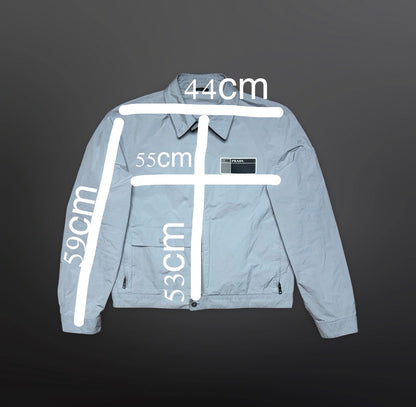 Prada Nylon Jacket – Light Grey (Made in Italy) L Large
