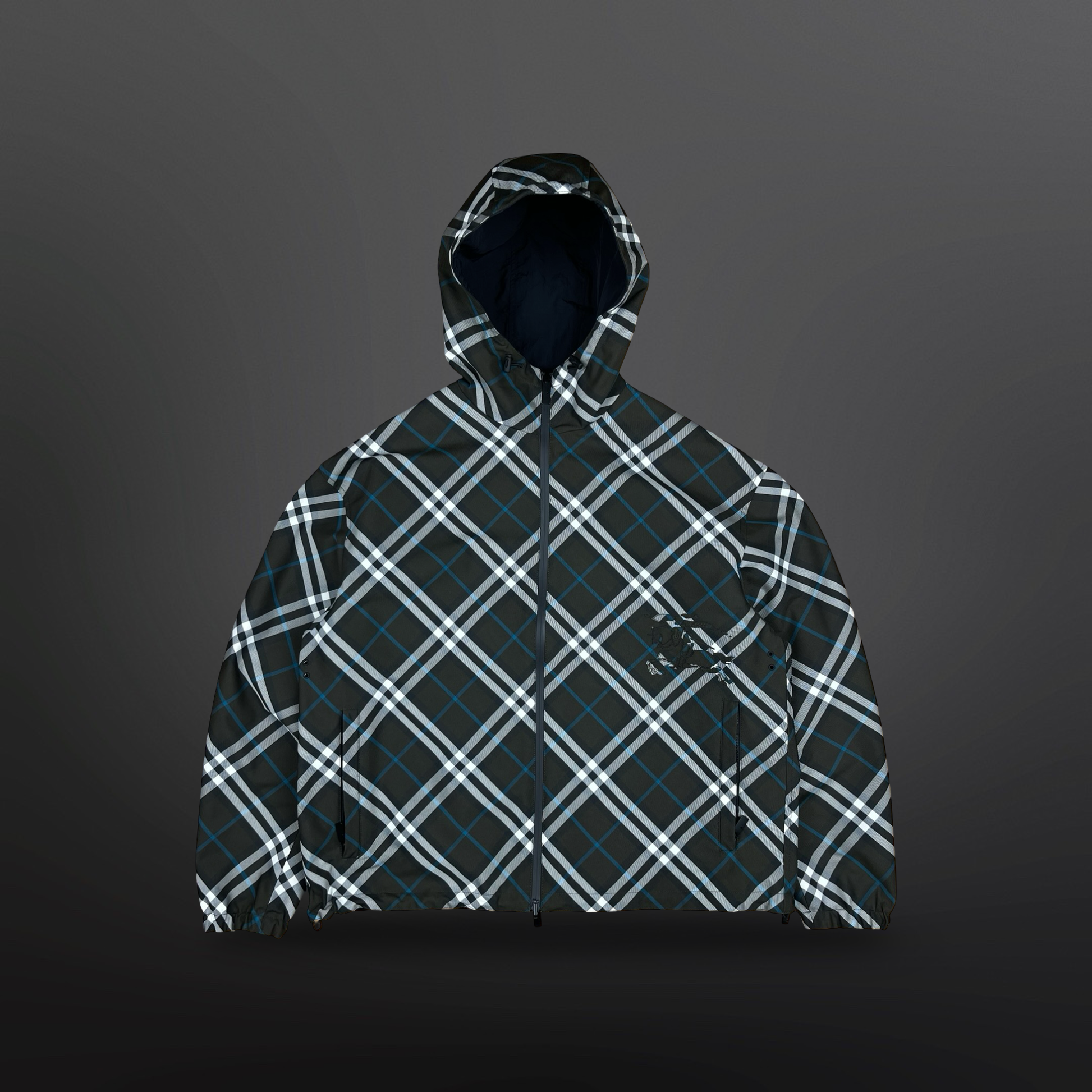 Burberry Reversible Jakke – Ternet / Sort – Str. Large
