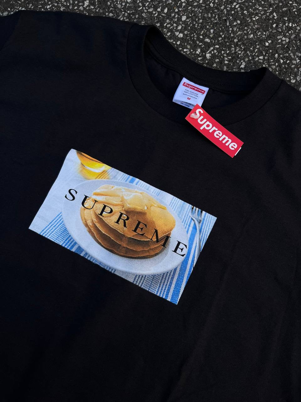 Supreme T-shirt Pancake i Sort M medium Tee Helt ny Brand New