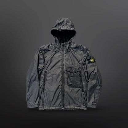 Stone Island Lamy Flock Hooded Jacket – Black – Size S