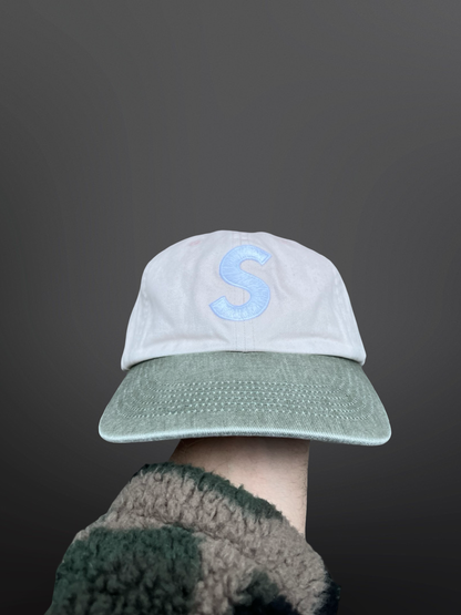 Supreme S Logo 6-Panel Cap – Light Pink/Green