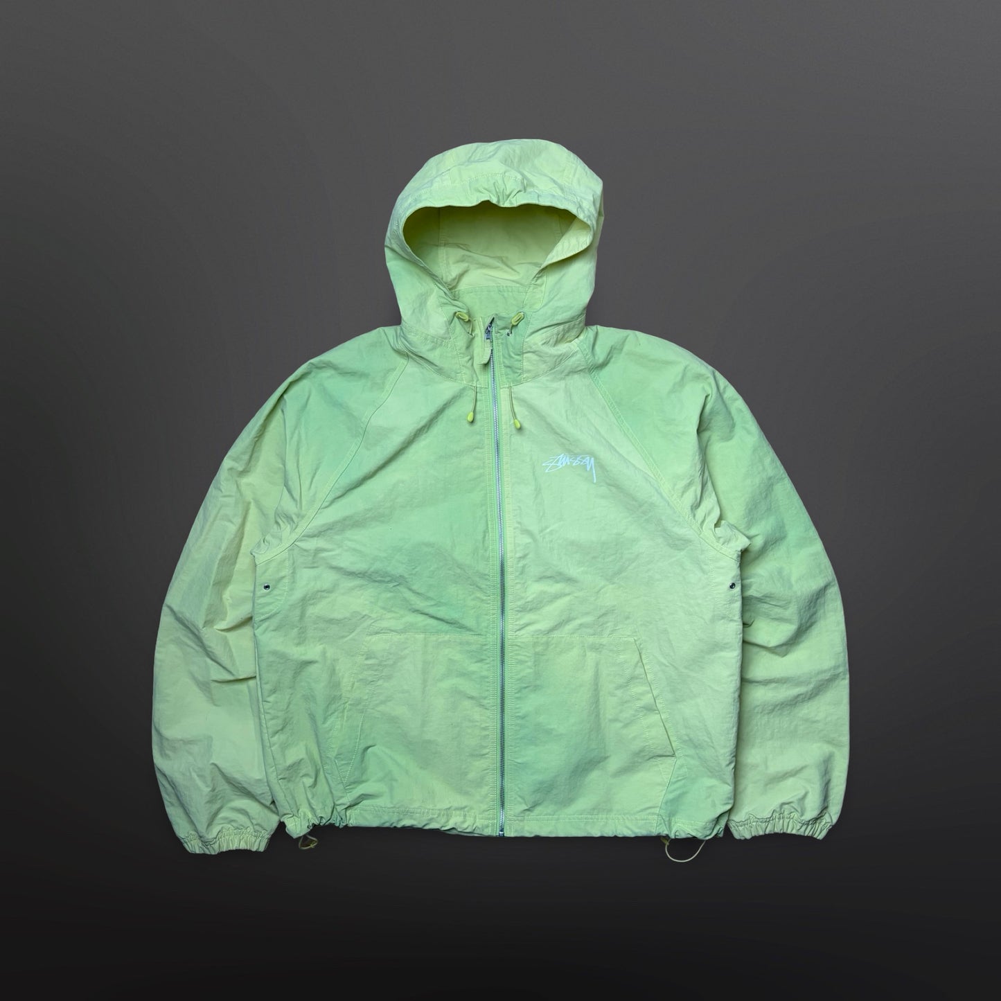 Stüssy Beach Shell Wave Dye Zip Hoodie – Lime (XL)