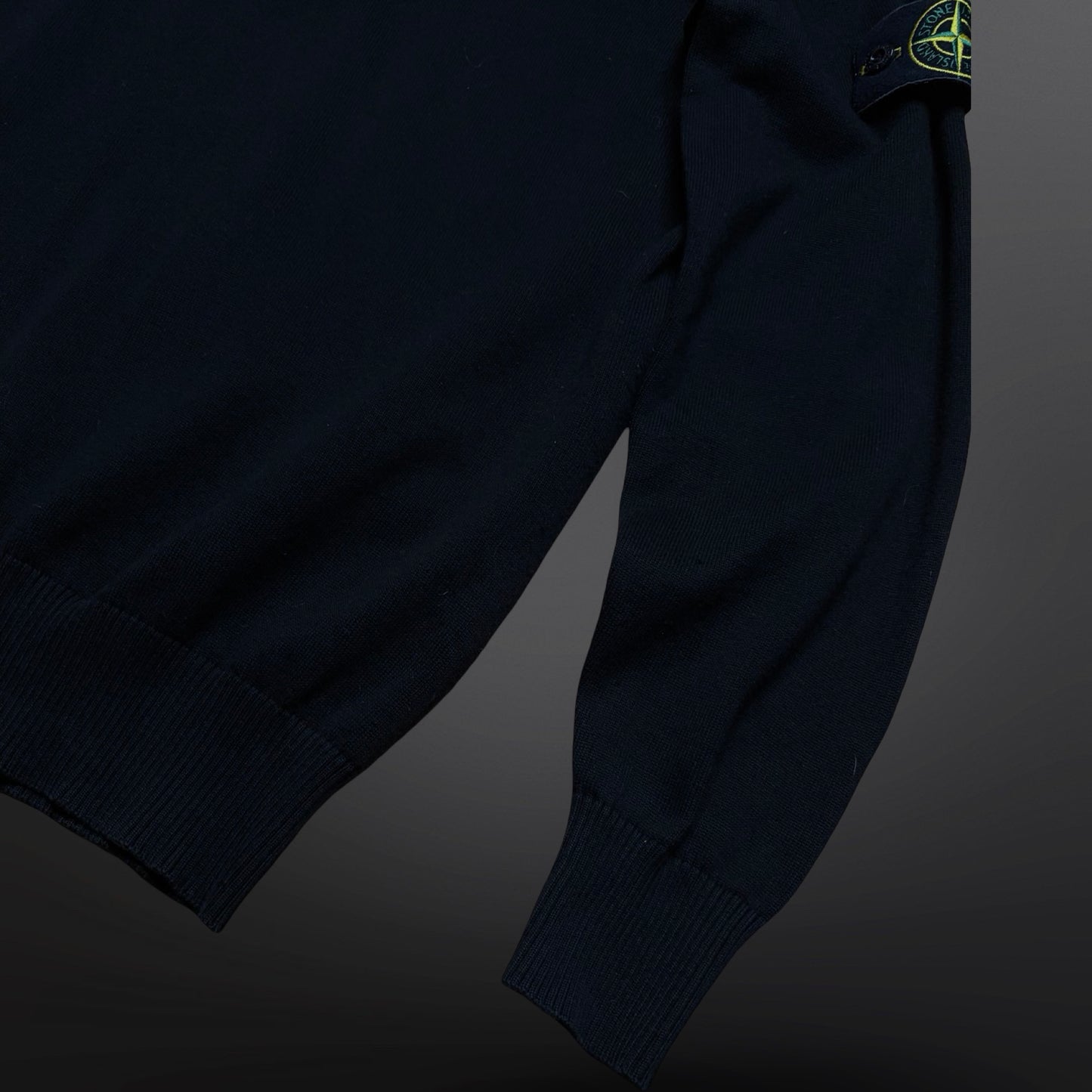 Stone Island Quarter Zip Sweater Sweatshirt Træje – Sort (S)