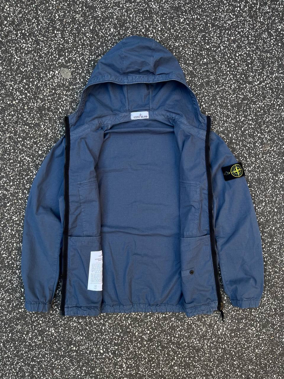 Stone Island Supima Cotton Twill Strech TC Efterårsjakke Windbreaker M Medium Navy Blå 801542610