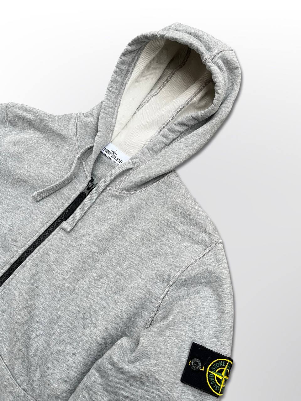 Stone Island Zip up Hoodie Hættetrøje Grå Large Brugt 741564251
