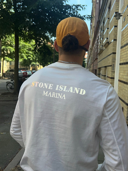 Stone Island Marina sweatshirt reflective logo på ryggen Large