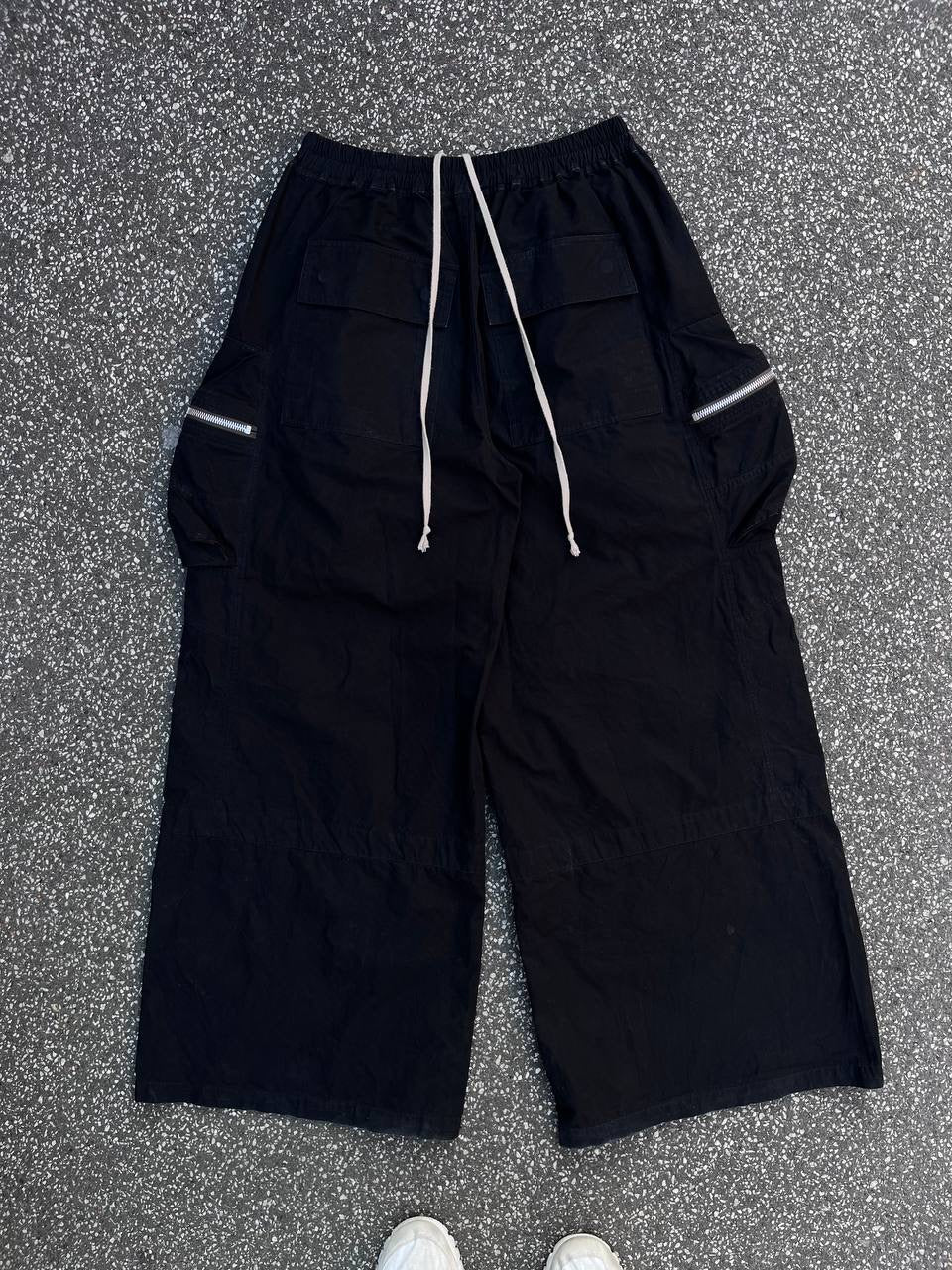 Rick Owens 09 Black Bukser Pants Med Brede Ben 48 Sort Brugt Used