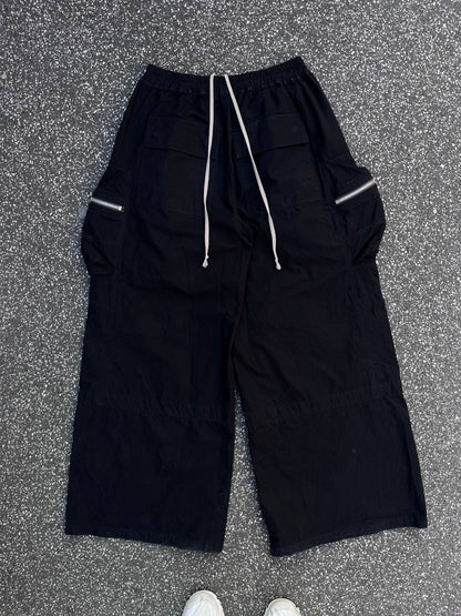 Rick Owens 09 Black Bukser Pants Med Brede Ben 48 Sort Brugt Used