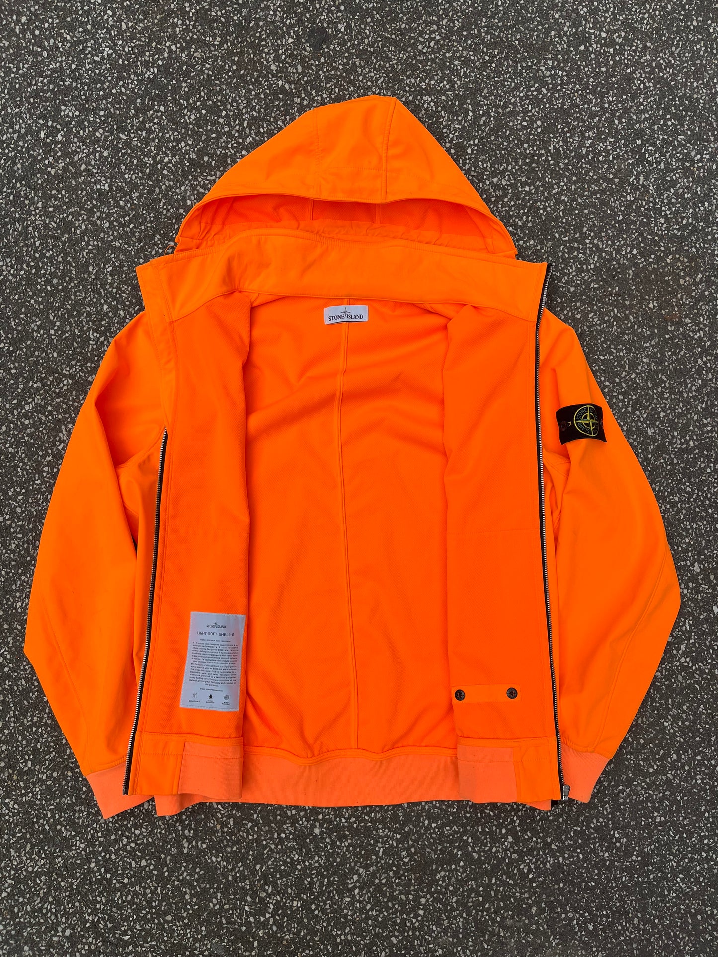 Stone Island Light Soft Shell-R Hoodie – Orange – XXL