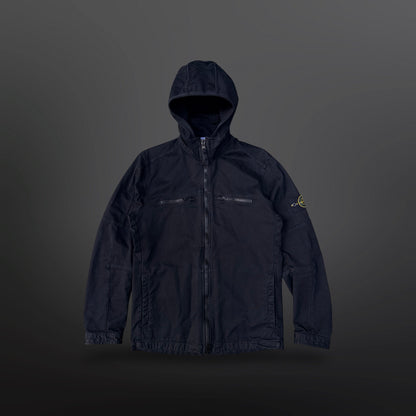 Stone Island Hooded Jacket M Medium Sort Black