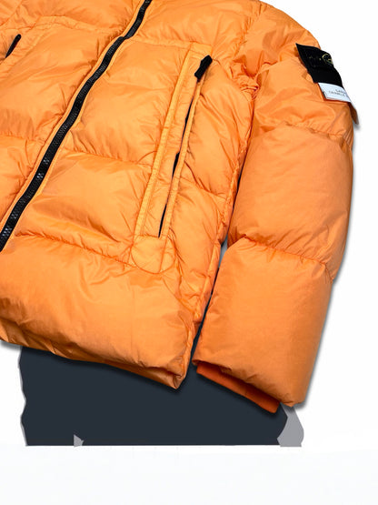 Brugt Used Orange Dunjakke Stone Island Puffer i L large Down Jacket