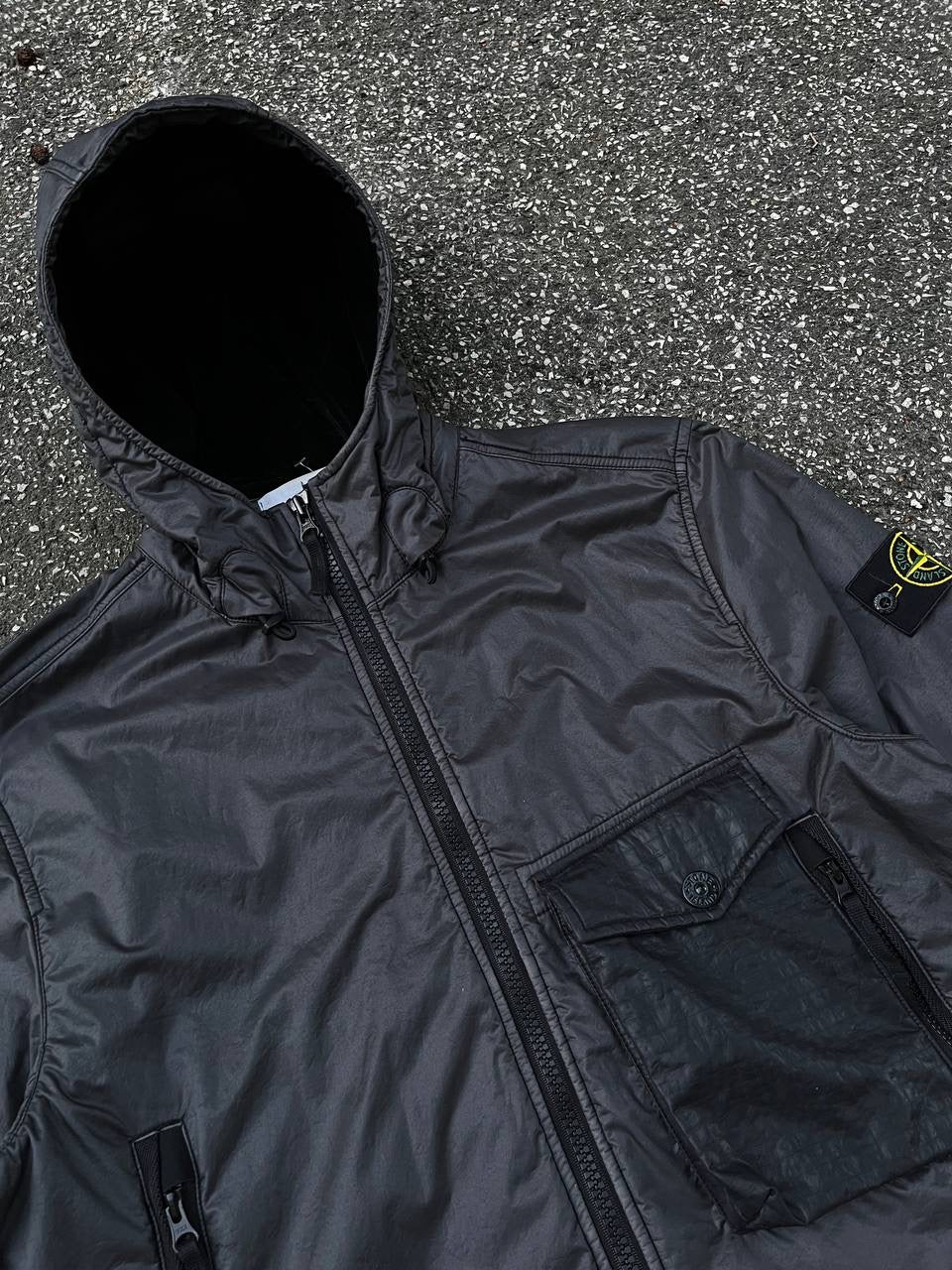 Stone Island Jakke Lamy Flock Grå L Large Brugt Used