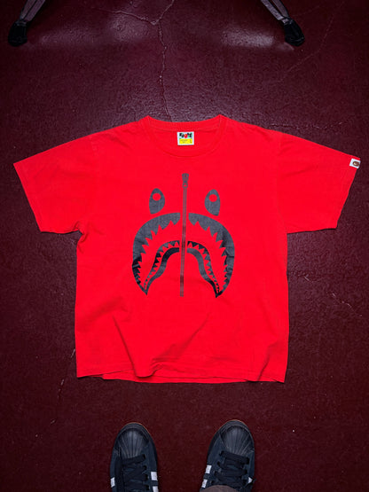 A Bathing Ape Shark Face Tee – Red – Size L