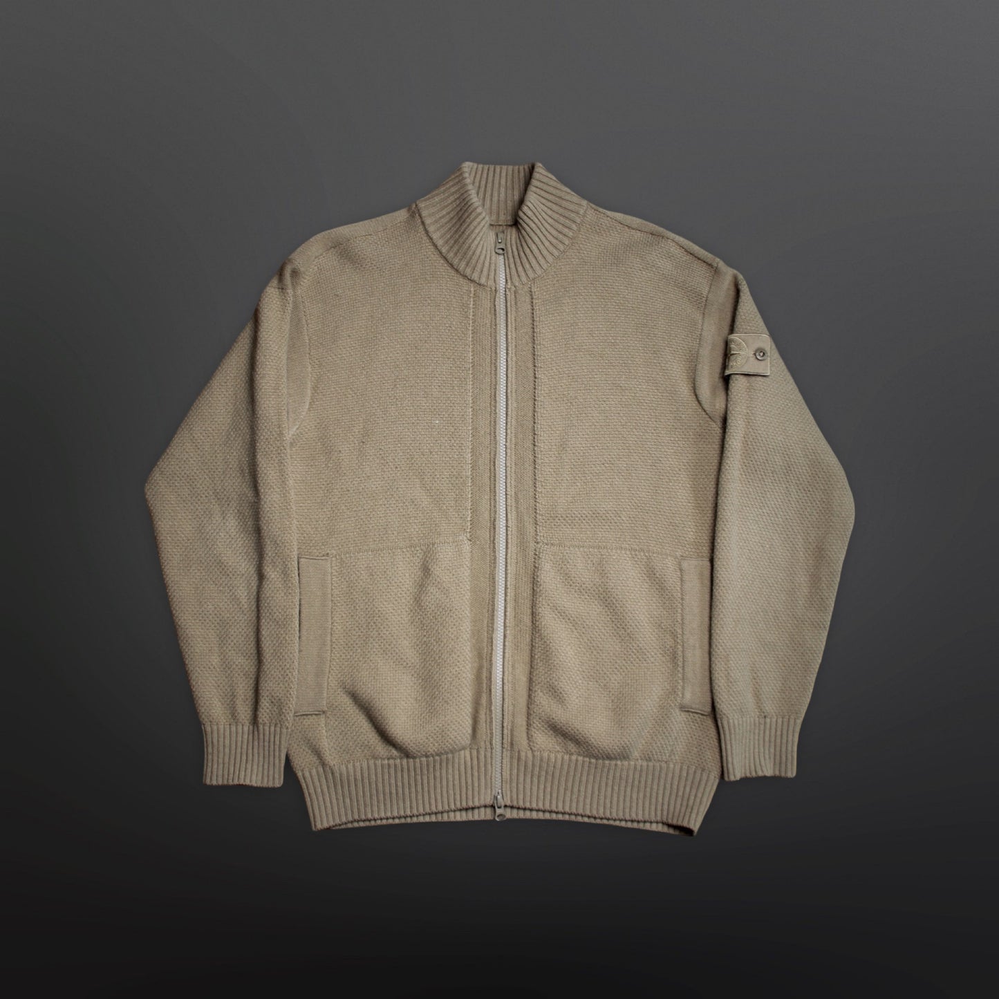 Stone Island Ghost Uld Cardigan – Beige S Small (fitter større)