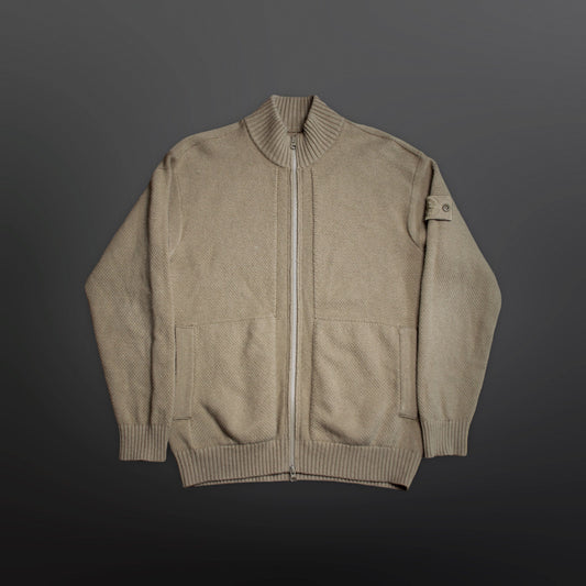 Stone Island Ghost Uld Cardigan – Beige S Small (fitter større)