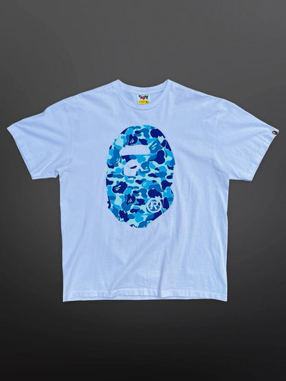 Bape A-Bathing Ape Tee T-Shirt XL Hvid Double Logo Brugt Used