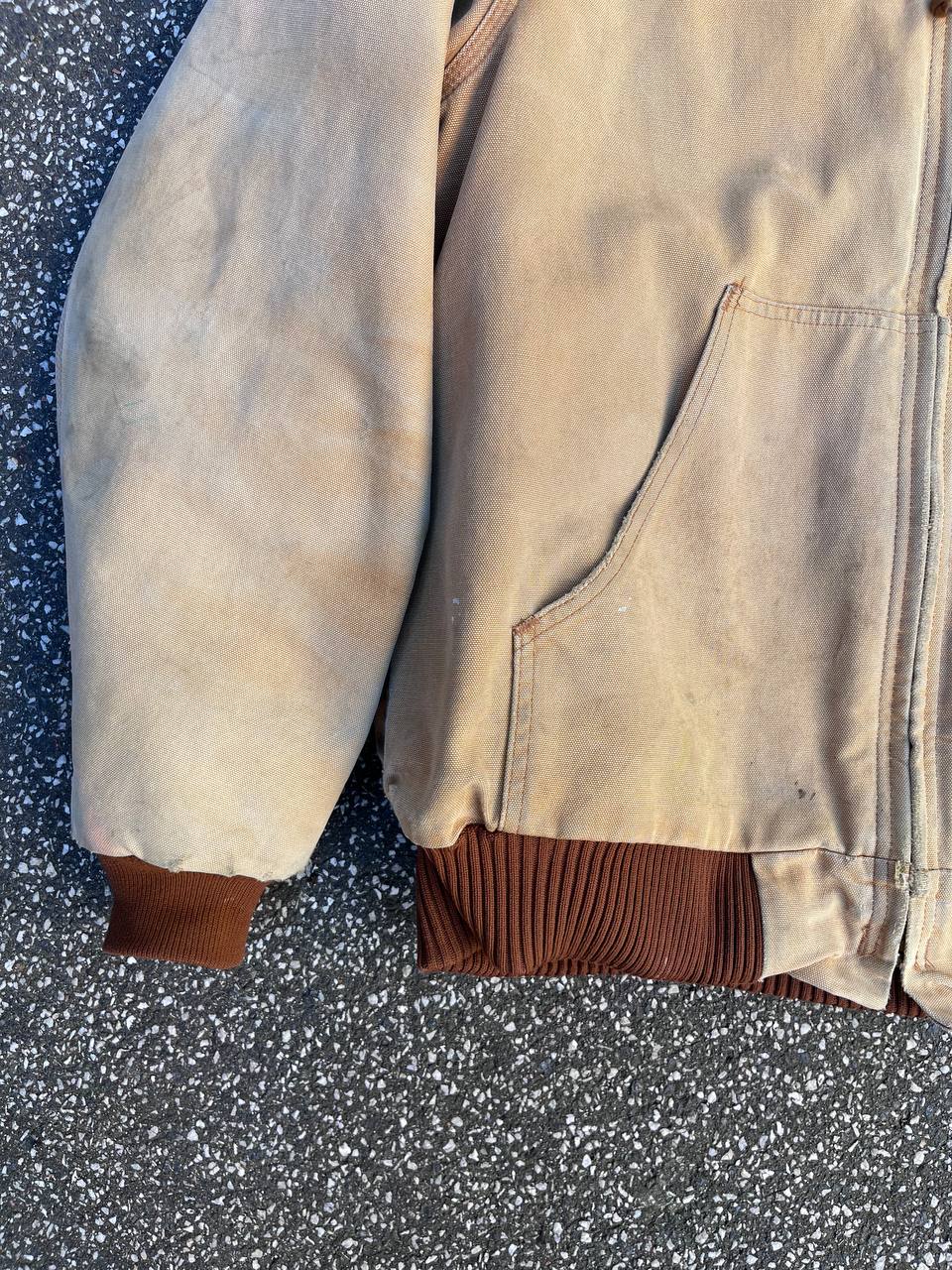 Vintage Carhartt Active Work jacket fra USA 90’s i beige Carhartt WIP Active jakke fra 90erne i L large mænd (unisex) med fleece insulation