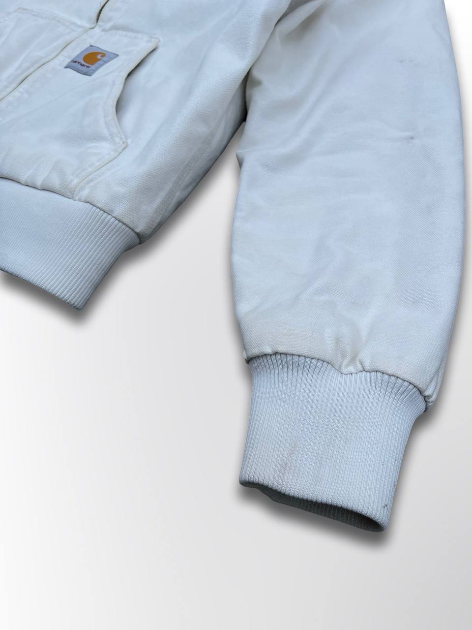 Brugt Used Carhartt Active Vinter Jacket Carhartt WIP i Hvid Farve S Small herre med Fleece 3M Insulation