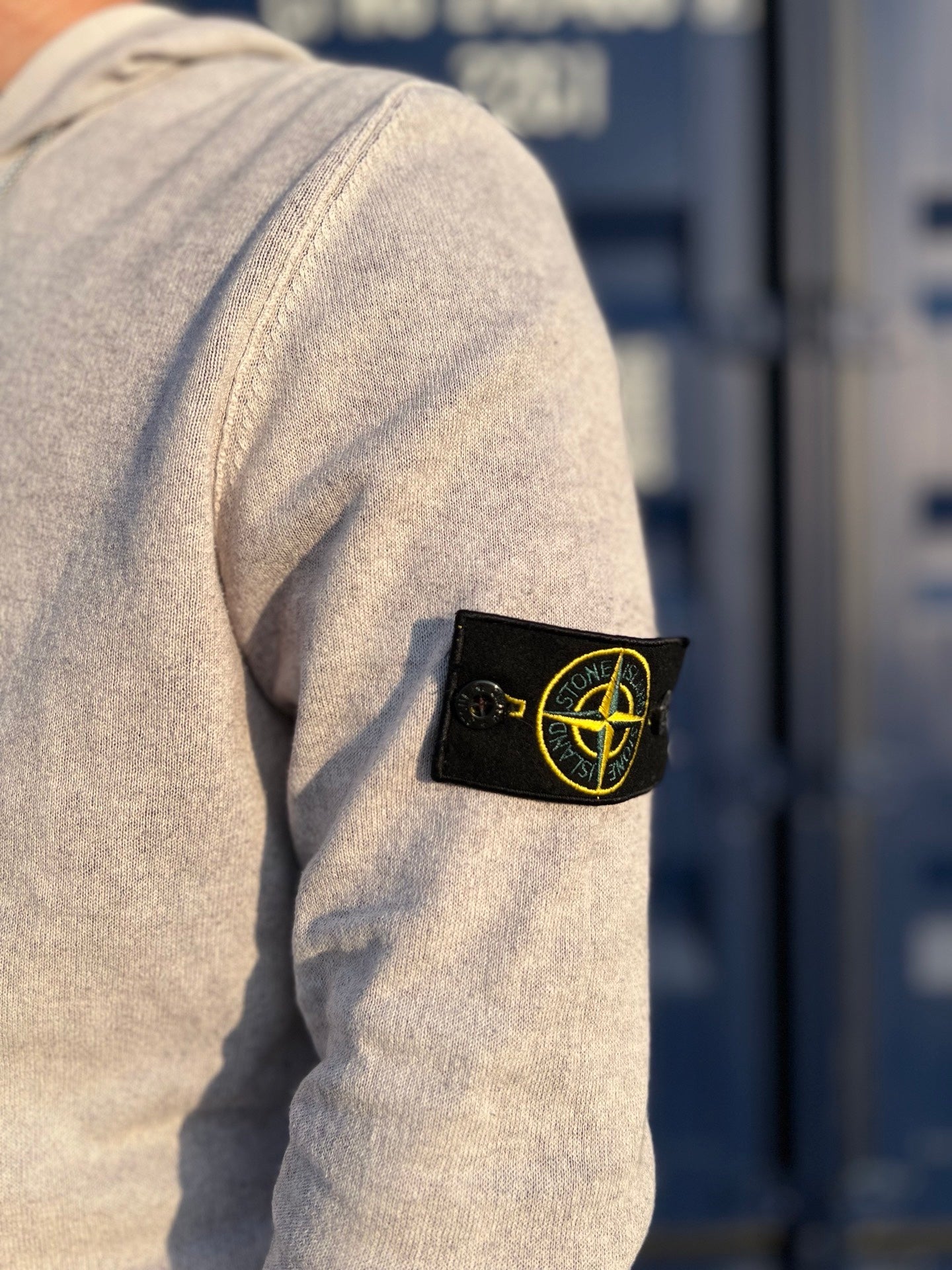 Brugt Used Vintage Hoodie / hættetrøje fra Stone Island i grå L large