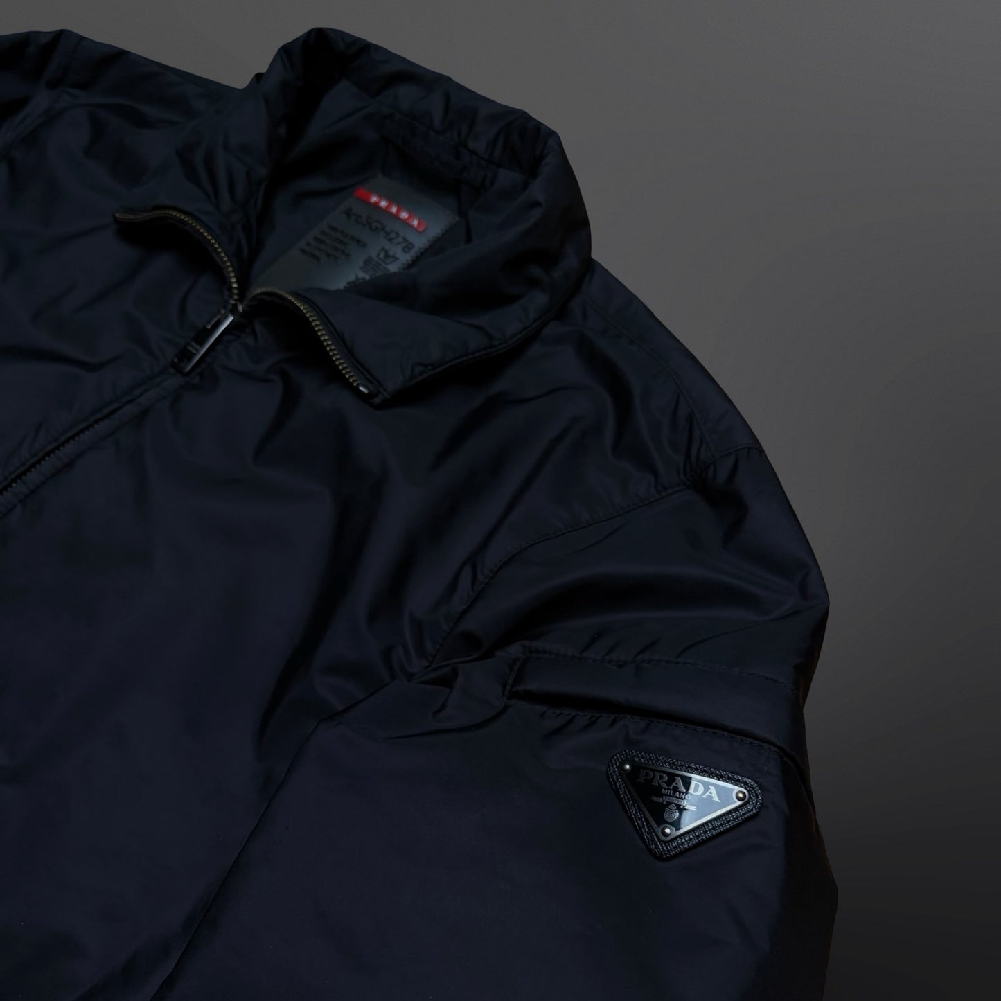 Prada Jacket Jakke Sort Black Str.46 M Medium Forårsjakke