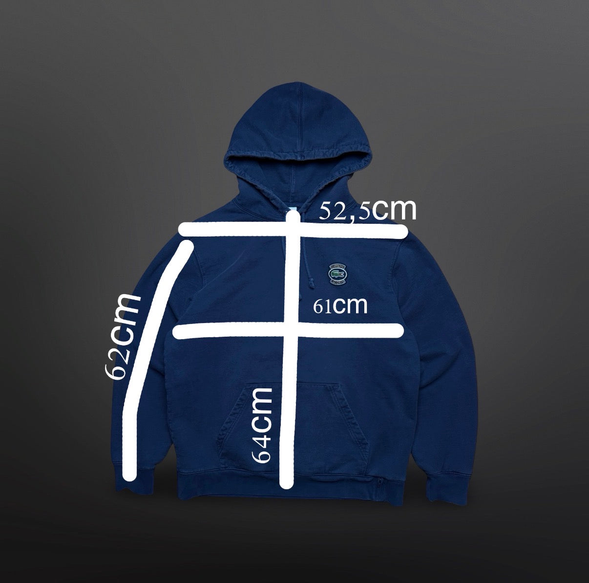 Supreme x Lacoste Hoodie Hættetrøje XL (Navy)