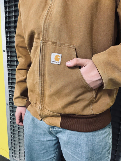 Brugt Used Vintage Carhartt Active /work jakke / jacket USA i beige/brun M medium