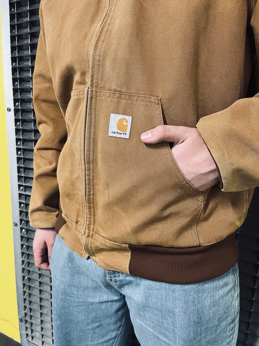 Brugt Used Vintage Carhartt Active /work jakke / jacket USA i beige/brun M medium