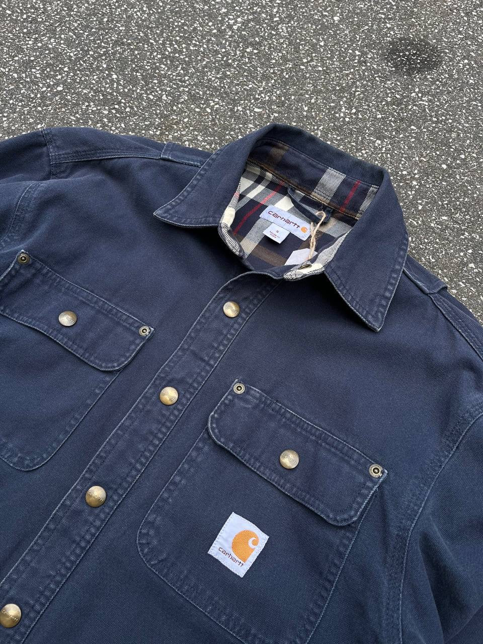 Carhartt Vintage Denim Skjorte Jakke Small Navy