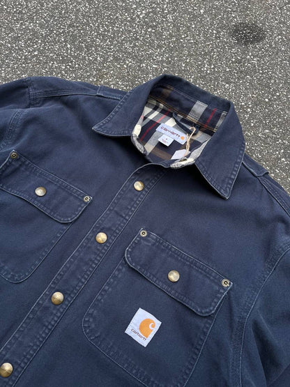 Carhartt Vintage Denim Skjorte Jakke Small Navy