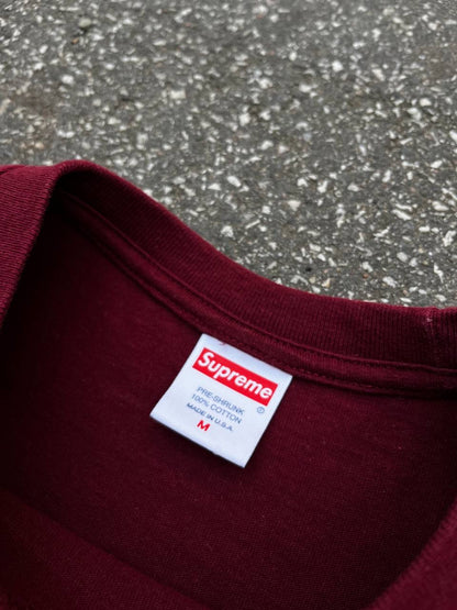 Supreme X Mike Kelley T-shirt Tee i Burgundy Farve M Medium herre Brugt Used