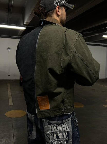 Brugt Used Vintage custom Carhartt Detroit jakke collab med (di)vision “(di)construct” i L large