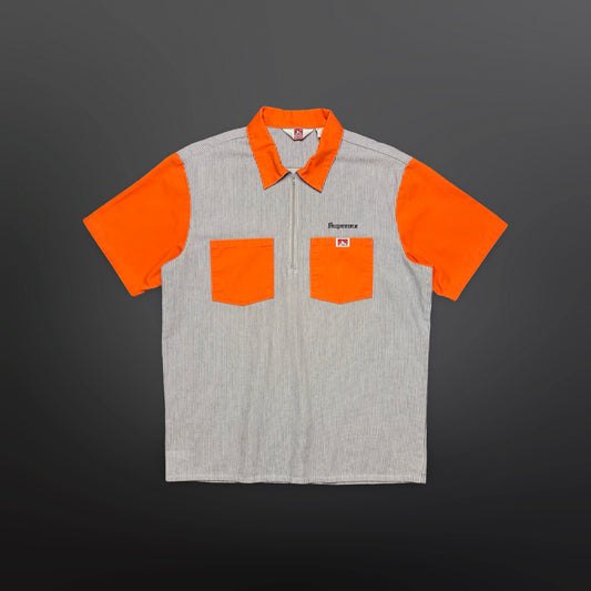 Supreme x Ben Davis Half Zip Work Shirt Orange Stripe – Medium