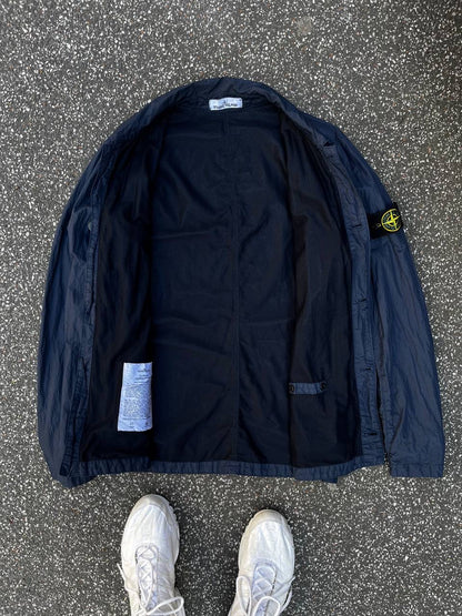 Stone Island SI PA/PL Seersucker-TC Jakke Sommerjakke i M Medium Navy Mørkeblå Brugt Used